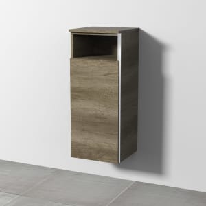 Sanipa 3way Mittelschrank 35 cm, 1 Tür mit Anschlag links, 1 offenes Fach, mit Griff-Leiste