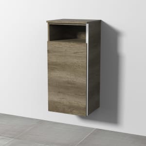 Sanipa 3way Mittelschrank 40 cm, 1 Tür mit Anschlag links, 1 offenes Fach, mit Griff-Leiste