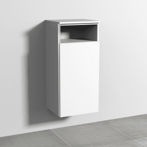 Sanipa 3way Mittelschrank 40 cm, 1 Tür mit Anschlag rechts, 1 offenes Fach, mit Griff-Leiste