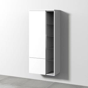 Sanipa 3way Stauraumschrank 60 cm, 1 offenes Fach rechts, 1 Auszug, 1 Tür mit Türanschlag links