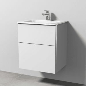 Sanipa 3way Kombination mit Glaswaschtisch 51,5 cm, 2 Auszüge mit Griff-Leiste