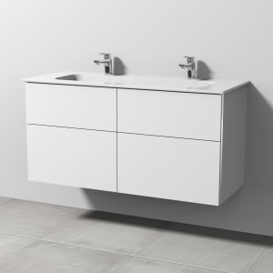 Sanipa 3way Kombination mit Keramik-Doppelwaschtisch Design 120 cm, 4 Auszüge mit Griff-Leiste