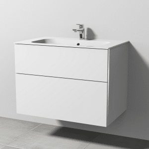 Sanipa 3way Kombination mit Keramikwaschtisch Finion 80 cm, 2 Auszüge mit Griff-Leiste