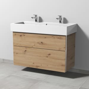 Sanipa 3way Waschtischunterbau für Keramik-Waschtisch Vero 100 cm, 2 Auszüge mit Griffleisten