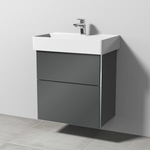 Sanipa 3way Waschtischunterbau für Keramik-Waschtisch Dura Square 60 cm, 2 Auszüge mit Griffleisten, geringere Tiefe