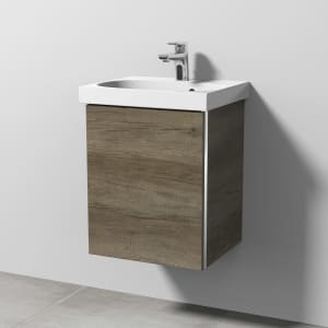 Sanipa 3way Waschtischunterbau für Keramik-Waschtisch Acanto 45 cm, 1 Tür, Anschlag links, mit Griffleiste