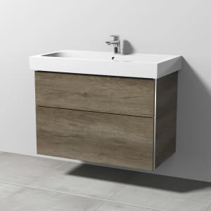 Sanipa 3way Waschtischunterbau für Keramik-Waschtisch iCon 90 cm, 2 Auszüge mit Griffleisten