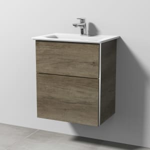 Sanipa 3way Waschtischunterbau für Keramik-Waschtisch Connect Air 54 cm, 2 Auszüge mit Griffleisten