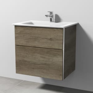 Sanipa 3way Waschtischunterbau für Keramik-Waschtisch Connect Air 64 cm, 2 Auszüge mit Griffleisten