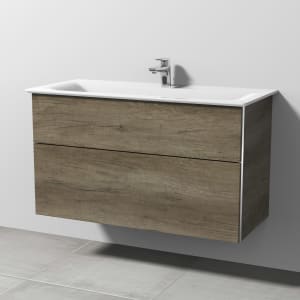 Sanipa 3way Waschtischunterbau für Keramik-Waschtisch Connect Air 104 cm, 2 Auszüge mit Griffleisten