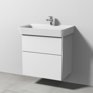 Sanipa 3way Waschtischunterbau für Keramik-Waschtisch Connect Air Cube 65 cm, 2 Auszüge mit Griffleisten