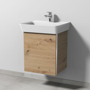 Sanipa 3way Waschtischunterbau für Keramik-Waschtisch Connect Air Cube 50 cm, 1 Tür, Anschlag links, mit Griffleiste