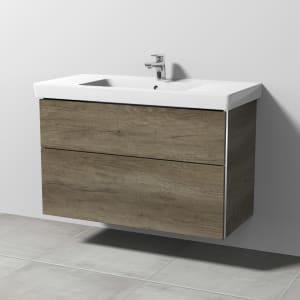 Sanipa 3way Waschtischunterbau für Keramik-Waschtisch Subway 2.0 100 cm, 2 Auszüge mit Griffleisten