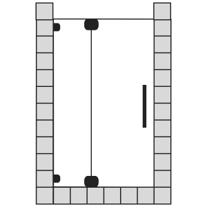 Sprinz Achat R Plus Pendeltür mit Festelement links für Nische bis 90 x 200 cm