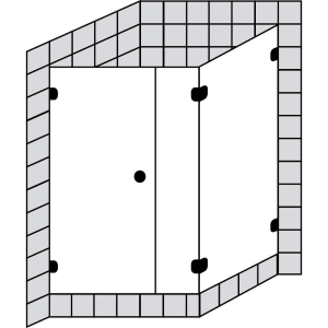 Sprinz Fortuna Tür mit Seitenwand rahmenlos Türanschlag links
