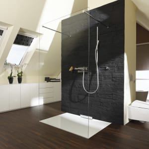 Sprinz Inloop Walk-In freistehende Scheibe, Breite bis 140 cm