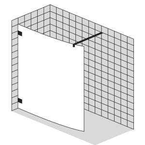 Sprinz Inloop Walk-In Dusche gebogen, Beschläge rund, Breite 120 cm
