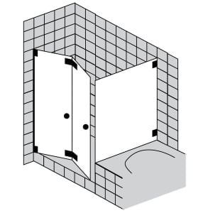 Sprinz Omega Plus Falttür mit Badewannen-Seitenwand 140 x 140 x 200 cm