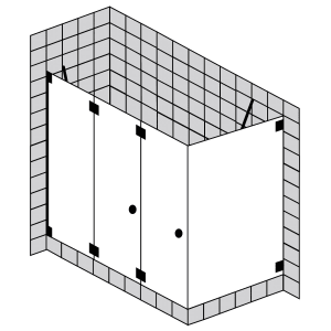 Sprinz Omega Plus Falttür mit Seitenwand 4-tlg., 100 x 100 x 200 cm