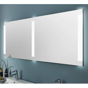 Sprinz Smart-Line Badspiegel in 200 x 70 cm mit LED-Beleuchtung und Sandstrahlungen