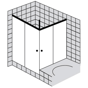 Sprinz Tansa Eckeinstieg 4-teilig bis 140 x 140 x 200 cm, mit verkürzter Seitenwand