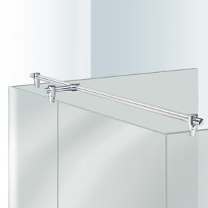 Sprinz Haltestange rund mit T-Stück, Glas - Glas, Länge 100 cm