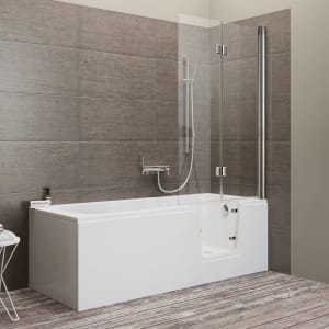 Steinkamp easy entry Badewanne 170 x 75 cm mit Glastür rechts und Acrylverkleidung