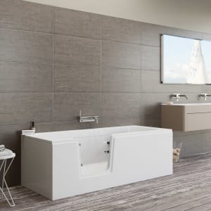 Steinkamp easy entry Badewanne 160 x 75 cm mit Glastür links und Acrylverkleidung