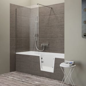 Steinkamp easy entry Badewanne 160 x 75 cm mit Glastür rechts und Styrodurverkleidung