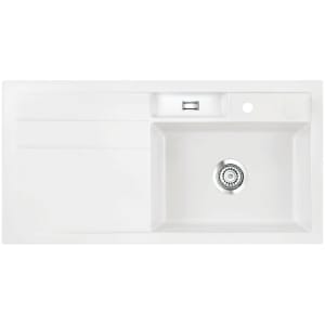 Systemceram Keradomo Bela 100 Einbauspüle rechts mit Excenterbetätigung, inkl. Armaturbohrung