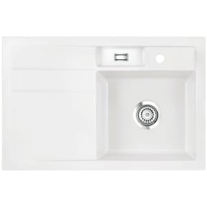 Systemceram Keradomo Bela 78 Einbauspüle rechts mit Excenterbetätigung, inkl. Armaturbohrung