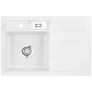 Systemceram Keradomo Bela 78 Einbauspüle links mit Excenterbetätigung, inkl. Armaturbohrung