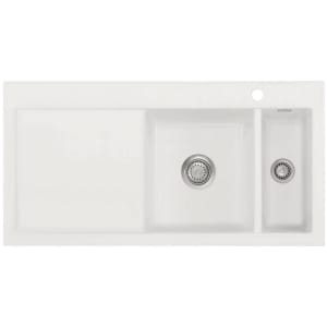 Systemceram Keradomo Mera 100 Einbauspüle rechts mit Handbetätigung, inkl. Armaturbohrung