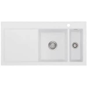 Systemceram Keradomo Mera 100 Einbauspüle rechts mit Handbetätigung, inkl. Armaturbohrung