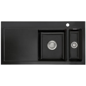 Systemceram Keradomo Mera 100 Einbauspüle rechts mit Excenterbetätigung, inkl. Armaturbohrung