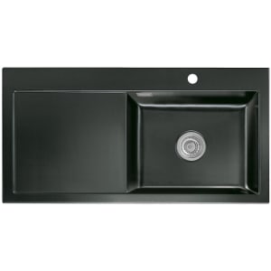 Systemceram Keradomo Mera 100 SL Einbauspüle rechts mit Handbetätigung, inkl. Armaturbohrung