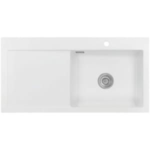 Systemceram Keradomo Mera 100 SL Einbauspüle rechts mit Excenterbetätigung, inkl. Armaturbohrung