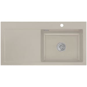 Systemceram Keradomo Mera 100 SL Einbauspüle rechts mit Excenterbetätigung, inkl. Armaturbohrung