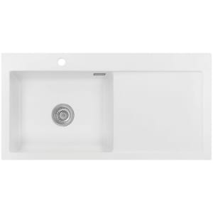 Systemceram Keradomo Mera 100 SL Einbauspüle links mit Excenterbetätigung, inkl. Armaturbohrung
