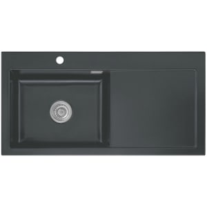 Systemceram Keradomo Mera 100 SL Einbauspüle links mit Excenterbetätigung, inkl. Armaturbohrung