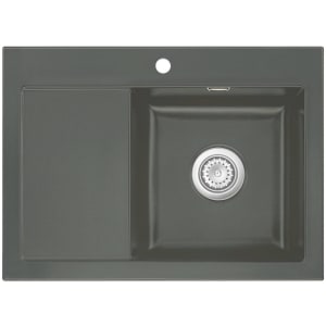 Systemceram Keradomo Mera 70 Einbauspüle rechts mit Handbetätigung, inkl. Armaturbohrung