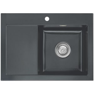 Systemceram Keradomo Mera 70 Einbauspüle rechts mit Excenterbetätigung, inkl. Armaturbohrung