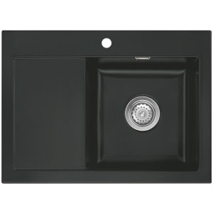 Systemceram Keradomo Mera 70 Einbauspüle rechts mit Excenterbetätigung, inkl. Armaturbohrung