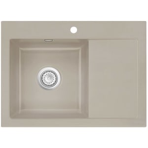 Systemceram Keradomo Mera 70 Einbauspüle links mit Excenterbetätigung, inkl. Armaturbohrung