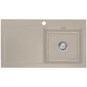 Systemceram Keradomo Mera 90 Einbauspüle rechts mit Excenterbetätigung, inkl. Armaturbohrung