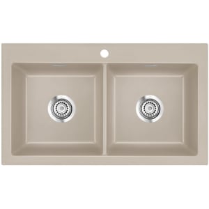 Systemceram Keradomo Mera Twin Einbauspüle mit Handbetätigung, inkl. Armaturbohrung