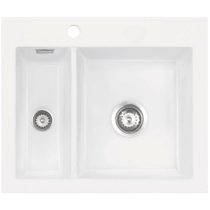 Systemceram Keradomo Mera 60 Einbauspüle mit Excenterbetätigung, inkl. Armaturbohrung