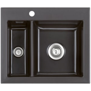 Systemceram Keradomo Mera 60 Einbauspüle mit Excenterbetätigung, inkl. Armaturbohrung