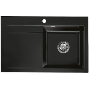 Systemceram Keradomo Stema 80 Einbauspüle rechts mit Excenterbetätigung, inkl. Armaturbohrung