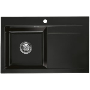 Systemceram Keradomo Stema 80 Einbauspüle links mit Excenterbetätigung, inkl. Armaturbohrung